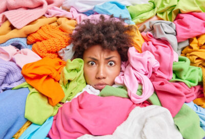 stir clothes pile